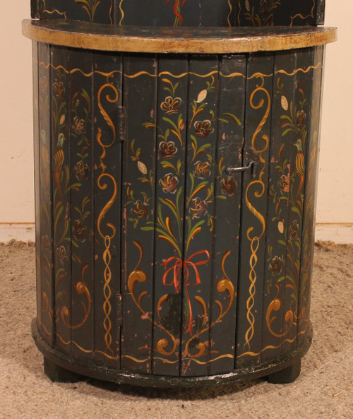 Austrian Children's Chair In Polychrome Wood Circa 1800