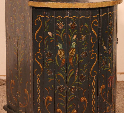 Austrian Children's Chair In Polychrome Wood Circa 1800