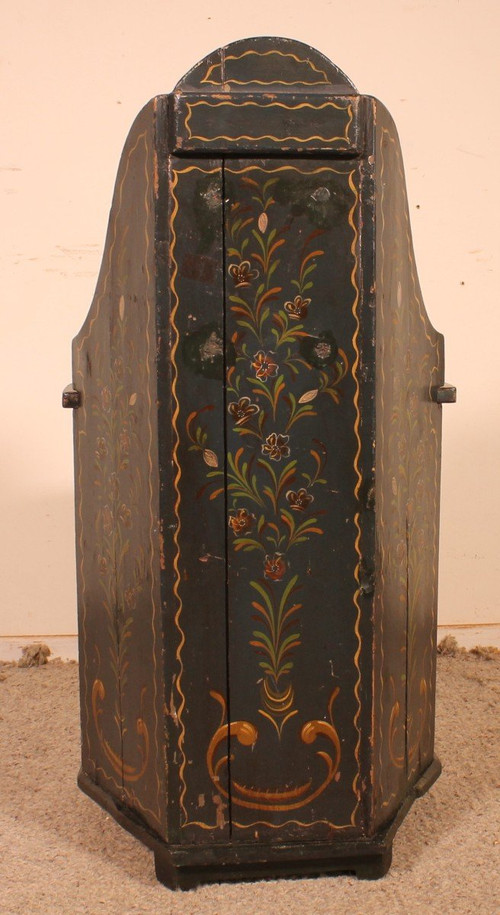 Austrian Children's Chair In Polychrome Wood Circa 1800