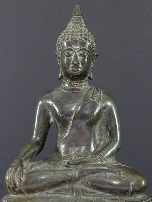 Thaïlande, Premier Tiers Du XXème Siècle, Statue De Bouddha En Bronze.