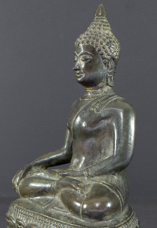 Thaïlande, Premier Tiers Du XXème Siècle, Statue De Bouddha En Bronze.