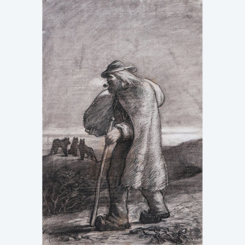 Johann Conrad ZELLER, Wanderer watched by wolves