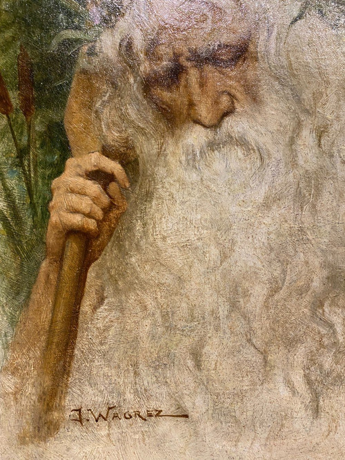 Jacques Clement Wagrez (1850 - 1908) - The Druid or Mythological Figure Circa 1890