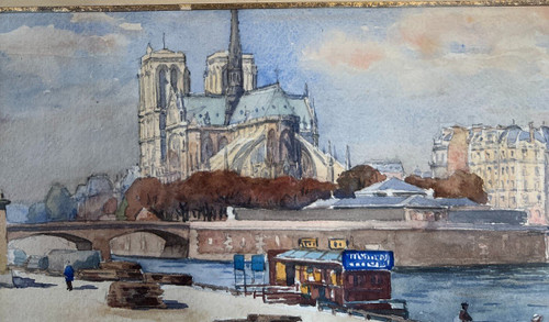 Raoul Philippe (xix-xx) - Paris, Les Quais De Seine, Ile De La Cité, Notre Dame De Paris, 1907