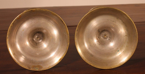 Coppia di piccoli candelieri in bronzo - XVIII secolo