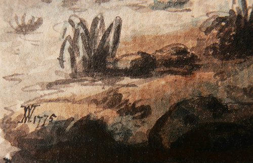 Neoclassical FRENCH school in 1775, Family of shepherds in an ancient ruin