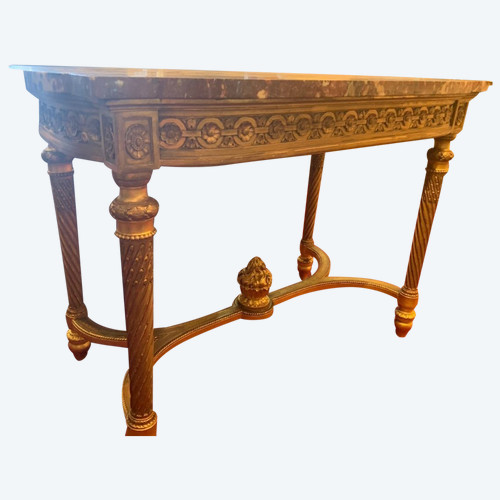 Center Table In Golden Wood Louis XVI Style End XIXth Century