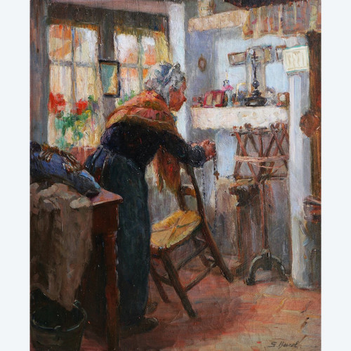 Suzanne HUREL, Old Woman of Bruges in Prayer