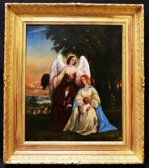 Romantic FRENCH School of the 19th Century, The Rest on the Flight into Egypt