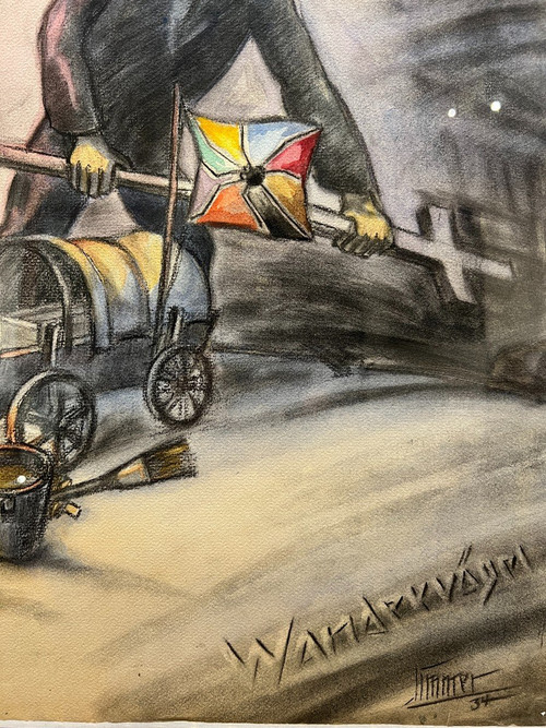 Josef Friedrich Limmer (1892-1967) New Objectivity - Antinazi - Wandervögel, 1934