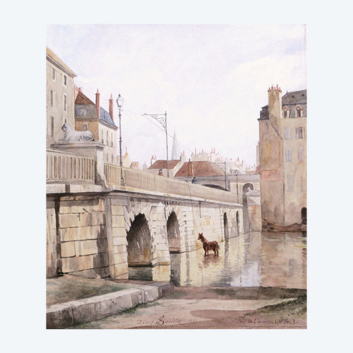 Albert SANDIER, The Hospital Bridge in Dijon