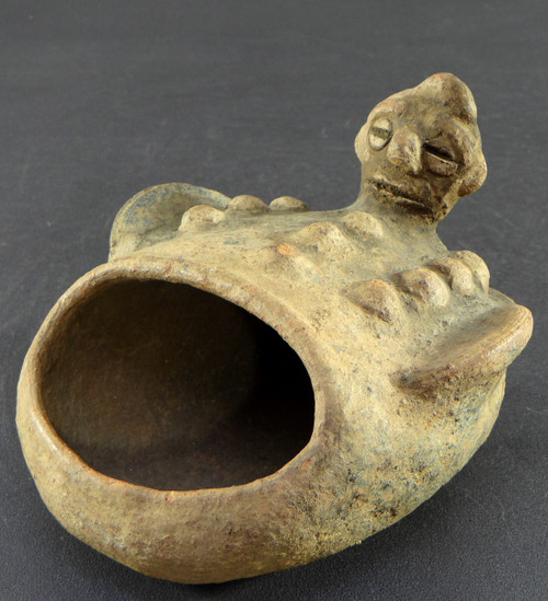 Nigéria, Peuple Izi, Première Moitié Du XXème Siècle, Coupe En Terre Cuite Anthropo-zoomorphe.