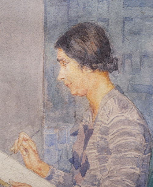 Paul GRÉGOIRE, Gemälde „Porträt von Frau Grégoire“.