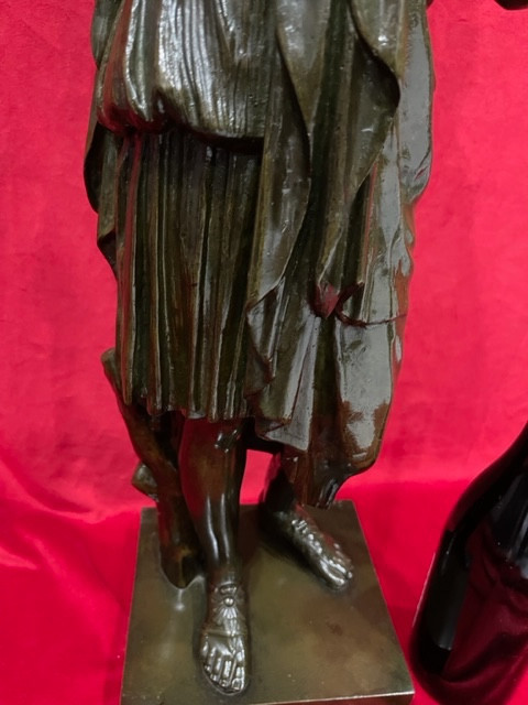 Imponente statua in bronzo scultura Diane de Gabies firmata GADAIX XIX Eme