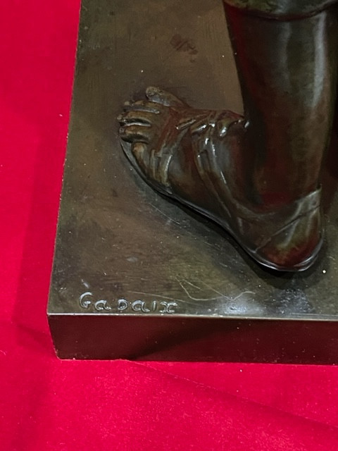 Imponente statua in bronzo scultura Diane de Gabies firmata GADAIX XIX Eme