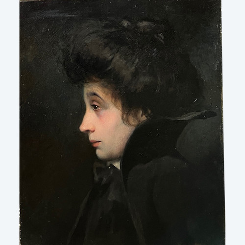 Henri Pringuet (1870-1946) élégante - Perplexité, Circa 1890