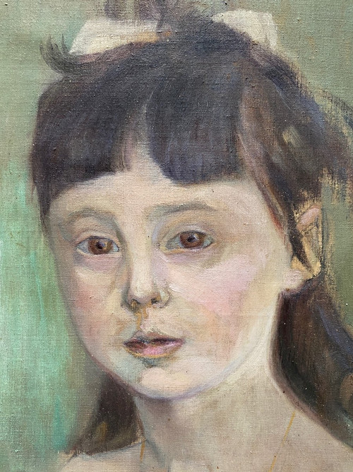 American Impressionist School Attributed Isaac Henry Caliga (1857-1934) Portrait De Mimi 1896