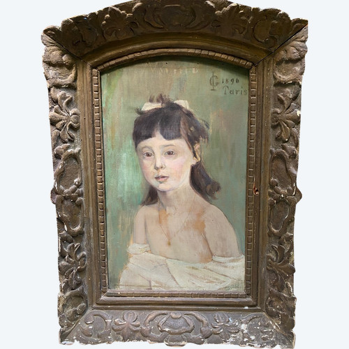 American Impressionist School Attributed Isaac Henry Caliga (1857-1934) Portrait De Mimi 1896