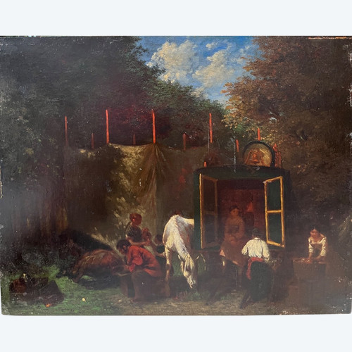 Ecole Française Du 19eme Siècle - Campement De Bohémiens