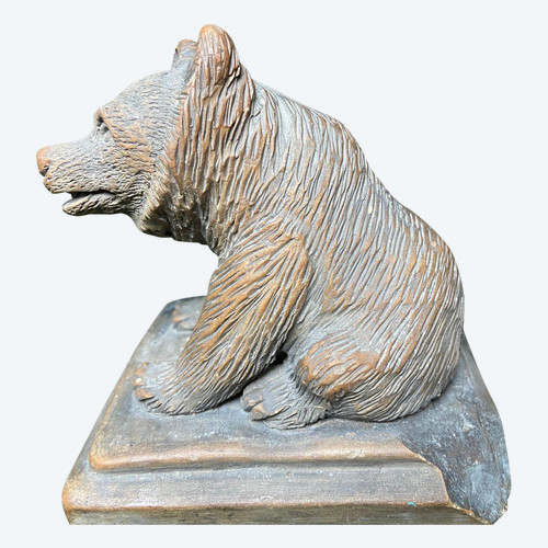 Terracotta bear signed Wühlrich In Bern, dated 1851.