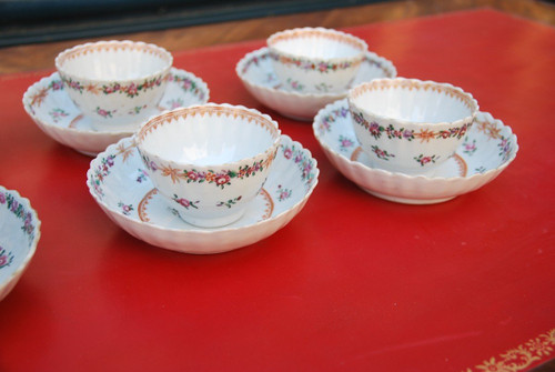 Elegant Suite Of Six Sorbets In Qialong Porcelain, Compagnie Des Indes