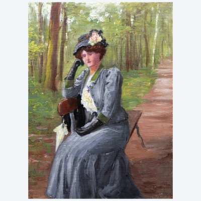 Luc LEGUEY, Woman seated on a bench