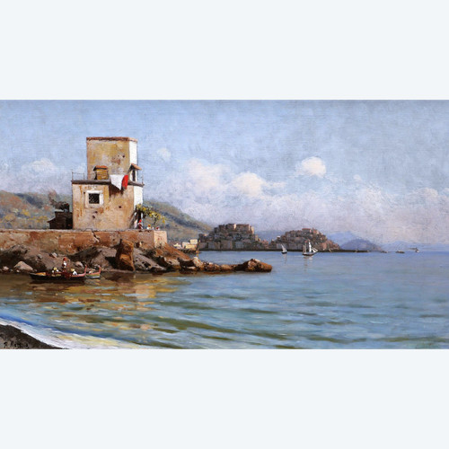 Roberto MARESCA zugeschrieben, Küstenlandschaft in Italien