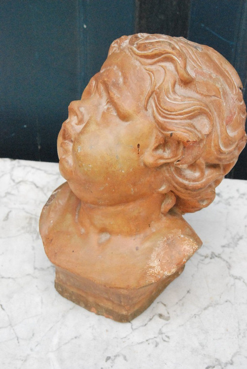 Testa Di Bambino In Terracotta Fiandre XVIII Secolo