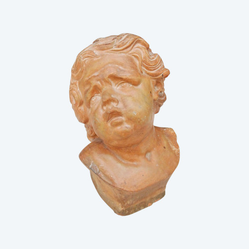 Testa Di Bambino In Terracotta Fiandre XVIII Secolo