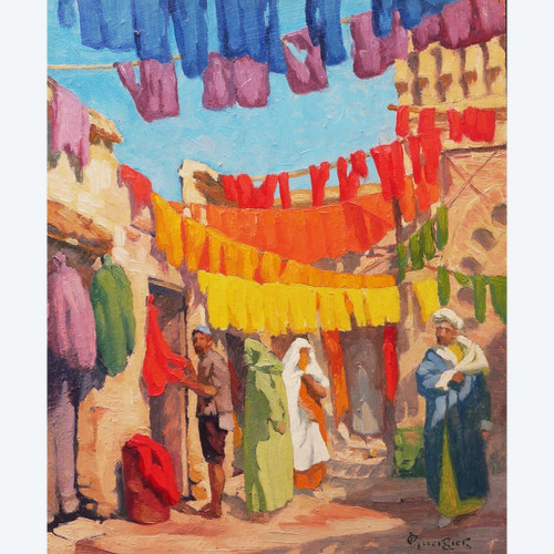 Victor GUERRIER, Il souk dei tintori a Marrakech