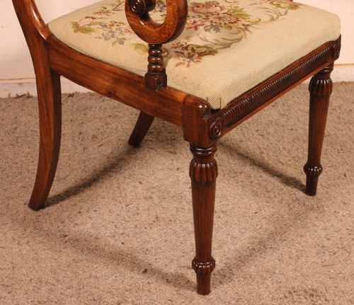Poltrona da ufficio in palissandro Periodo Regency 1810 circa