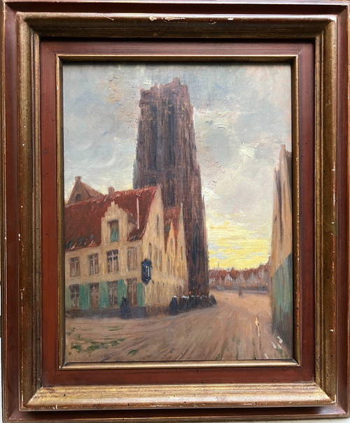 Ecole Française Vers 1900 - Belgique, La Cathédrale Des Malines - Béguinage