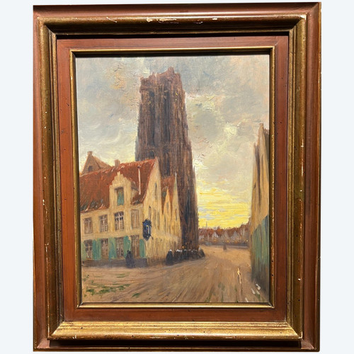Ecole Française Vers 1900 - Belgique, La Cathédrale Des Malines - Béguinage
