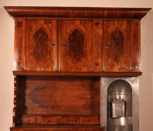 Buffet 6 Ante In Noce Luigi XIV-XVII Secolo Con Fontana