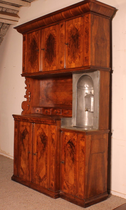 Buffet 6 Ante In Noce Luigi XIV-XVII Secolo Con Fontana