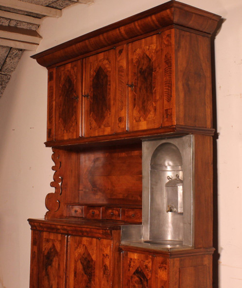 Buffet 6 Ante In Noce Luigi XIV-XVII Secolo Con Fontana