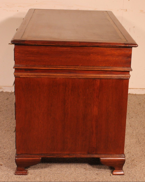 Petit Bureau à Caissons En Acajou 19° Siècle