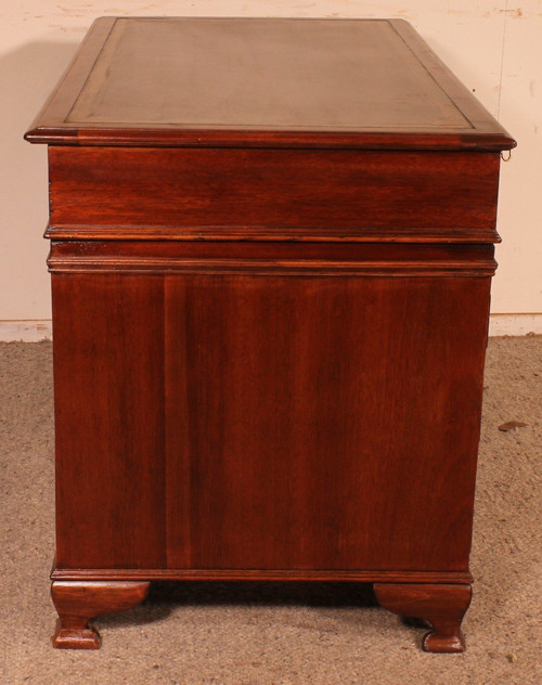 Petit Bureau à Caissons En Acajou 19° Siècle