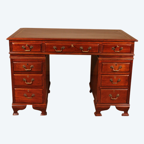 Petit Bureau à Caissons En Acajou 19° Siècle