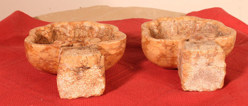 Pair Of Marble Fonts - 19th Century