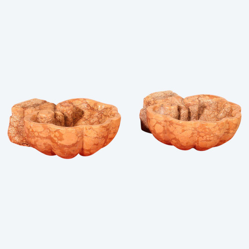 Pair Of Marble Fonts - 19th Century