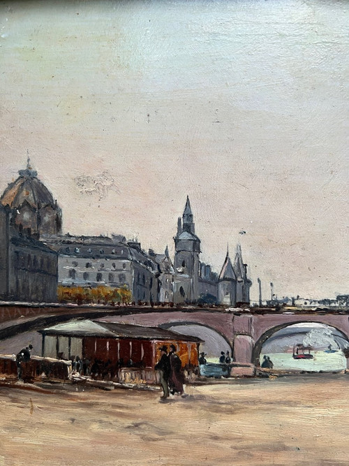 Scuola francese intorno al 1890 - Quays a Parigi
