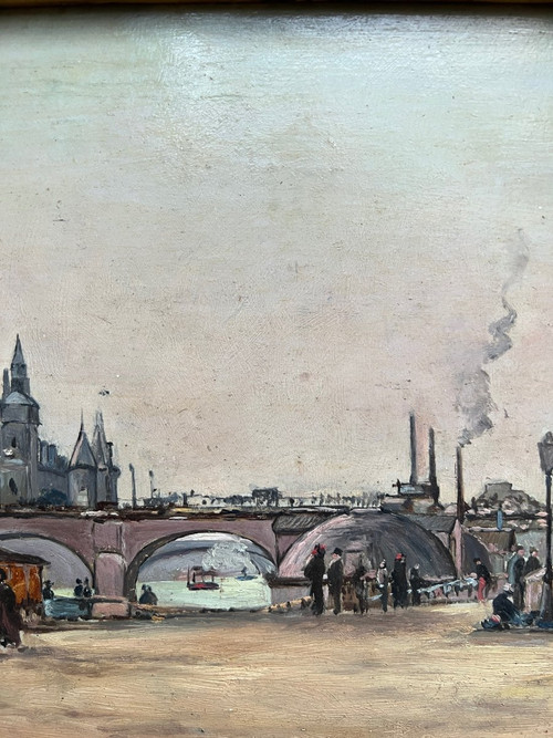 Scuola francese intorno al 1890 - Quays a Parigi