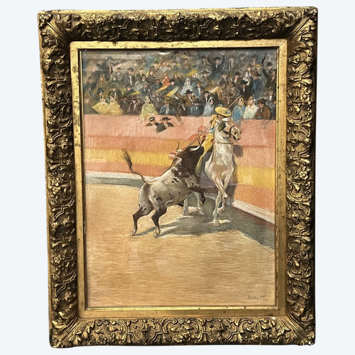 Garate - Spanish School - Corrida, Bull And Picador, Circa 1900