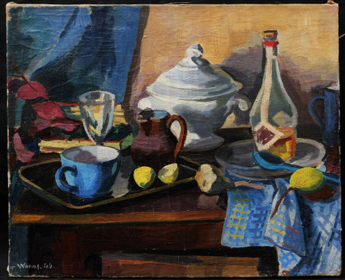Roger WORMS, Nature morte sur une table