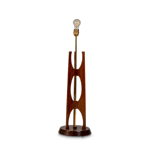 Lampe aus Teakholz und Messing, 1960er Jahre