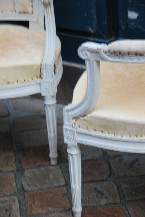 Paire De Fauteuils D époque Louis XVI