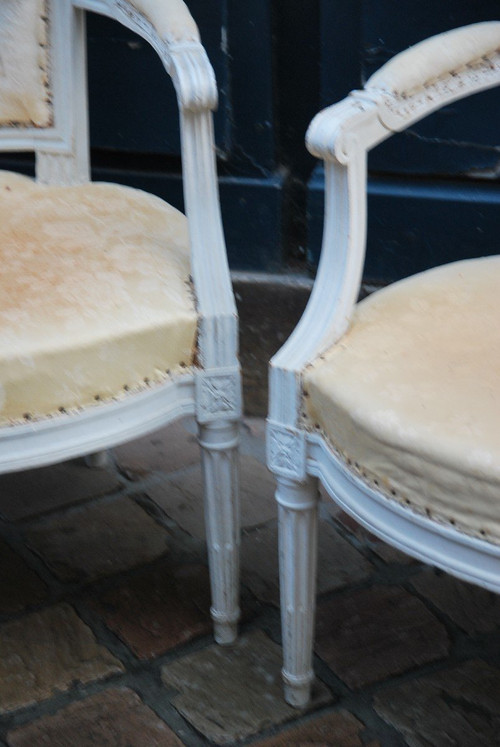 Paire De Fauteuils D époque Louis XVI