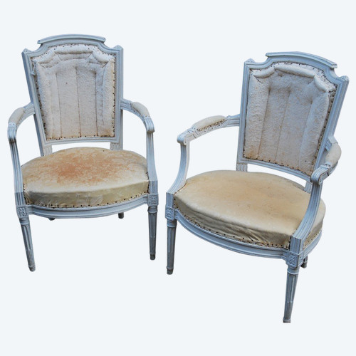 Paire De Fauteuils D époque Louis XVI