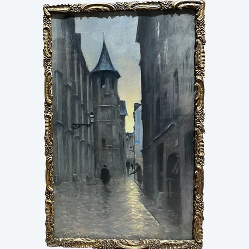 Emile Cagniart (1851-1911) - Rouen, rue Saint Romain, Circa 1900